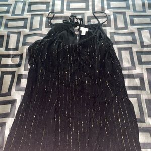 Long women’s black and gold dress